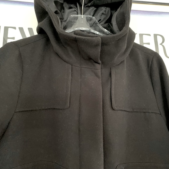 Zara black ‘wool’ jkt with brown faux fur hood (removable) gold zips size L - Picture 7 of 15